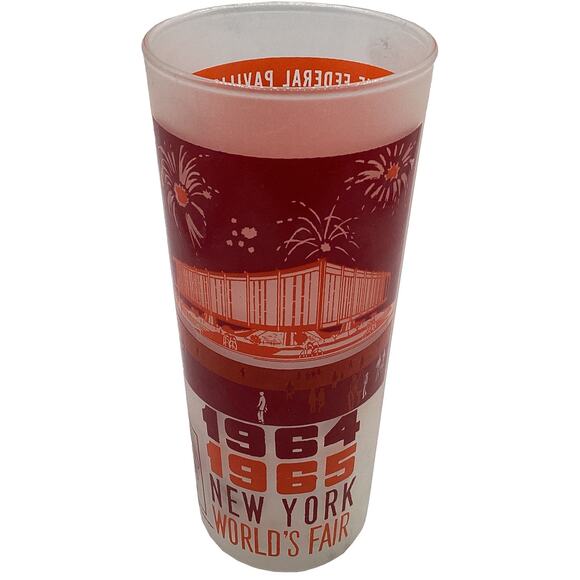 Vintage 1964-1965 New York World's Fair Federal Hall Set of 4 Frosted Glasses - Picture 2 of 10